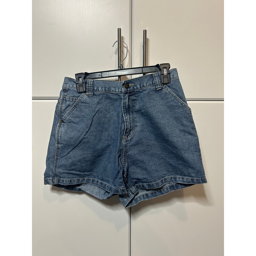 Outback Rider Blue Denim Utility Shorts‎ Medium Wash Front Pocket Casual Mens